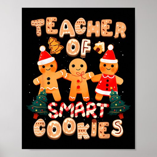 Kerstmis Leraar Schattige Peperkoek Koekjes Grappi Poster (Voorkant)