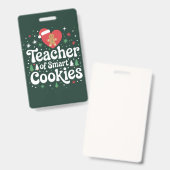 Kerstmis Leraar Van Slimme Koekjes Badge (Voor- en achterkant)