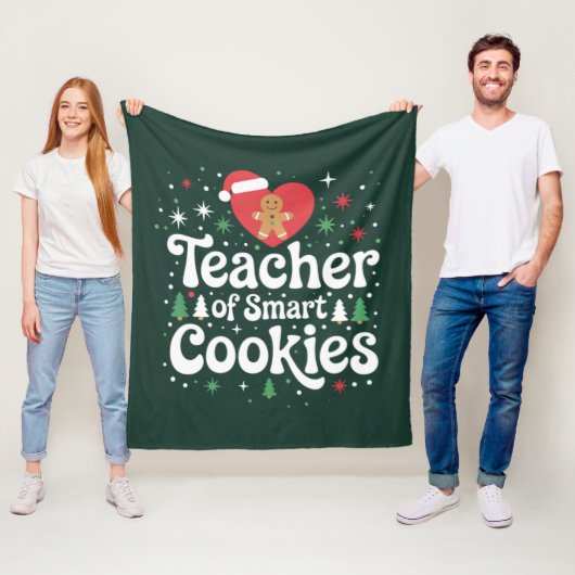 Kerstmis Leraar Van Slimme Koekjes Fleece Deken (In situ)