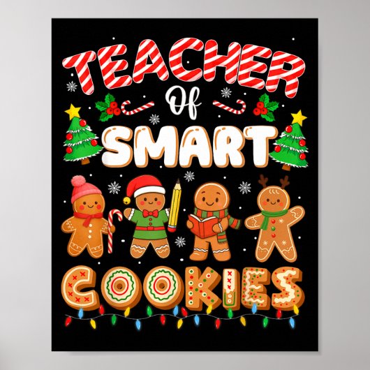 Kerstmis Leraar Van Slimme Koekjes Grappig Schatti Poster (Voorkant)