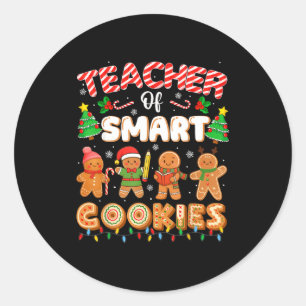 Kerstmis Leraar Van Slimme Koekjes Grappig Schatti Ronde Sticker