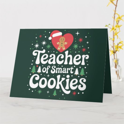 Kerstmis Leraar Van Slimme Koekjes  Kaart (Gele Bloem)
