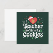 Kerstmis Leraar Van Slimme Koekjes Kaart (Voorkant / Achterkant)
