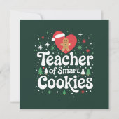 Kerstmis Leraar Van Slimme Koekjes Kaart (Voorkant)
