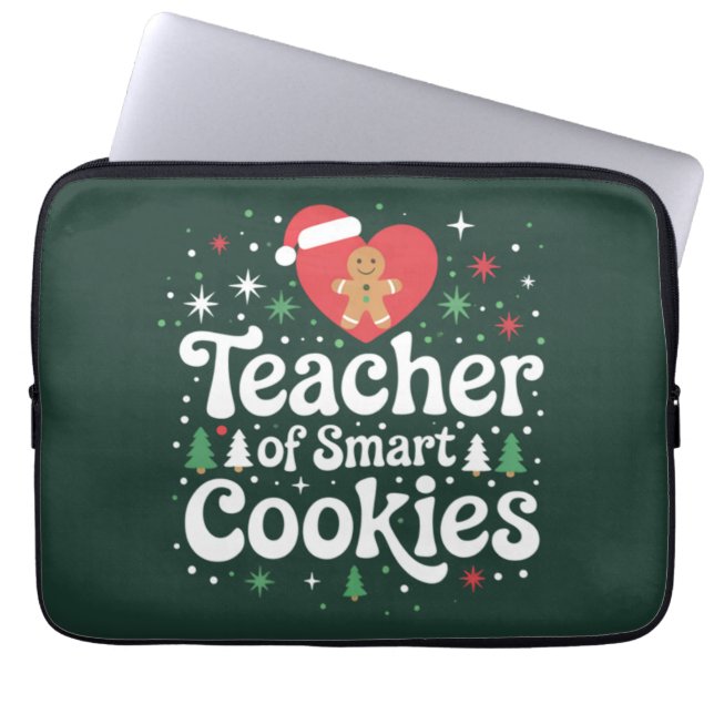 Kerstmis Leraar Van Slimme Koekjes  Laptop Sleeve (Voorkant)
