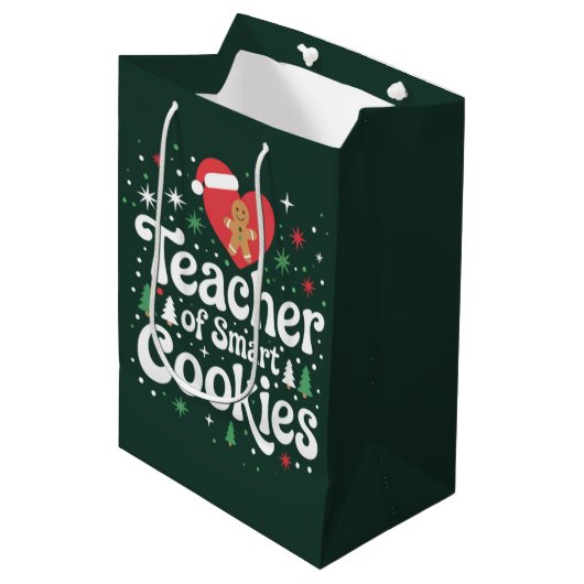 Kerstmis Leraar Van Slimme Koekjes Medium Cadeauzakje (Voorkant Gekanteld)