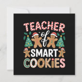 Kerstmis Leraar Van Slimme Koekjes Peperkoek Kaart (Voorkant)