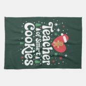 Kerstmis Leraar Van Slimme Koekjes Theedoek (Horizontaal)