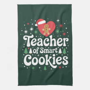 Kerstmis Leraar Van Slimme Koekjes  Theedoek