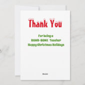 Kerstmis leraar waardering Kinder dinosaurus plat Feestdagenkaart (Achterkant)