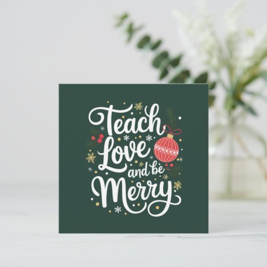 Kerstmis Leren Liefde & Wees Vrolijk Grappig Gesch Kaart (Staand voorkant)