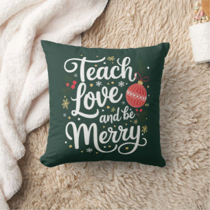 Kerstmis Leren Liefde & Wees Vrolijk Grappig Onder Kussen