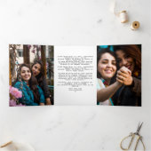 Kerstmis Lesbisch Koppel Hond Sneeuwman Gepersonal Drieluik Wenskaart (Binnen)