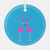 Kerstmis Lesbische Flamingo's Flamingo Belles Glas Ornament (Voorkant)