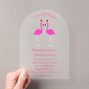 Kerstmis Lesbische Flamingo's Flamingo Belles Op M Acryl Uitnodigingen