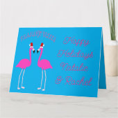 Kerstmis Lesbische Flamingo's Flamingo Belles Op M Kaart (Voorkant)
