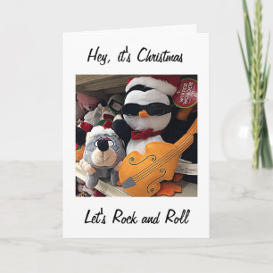 KERSTMIS = LET'S ROCK / ROLL = KLAAR OM TE VIEREN FEESTDAGEN KAART