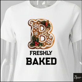 Kerstmis Letter B van Gemberkoek Tri-Blend Shirt