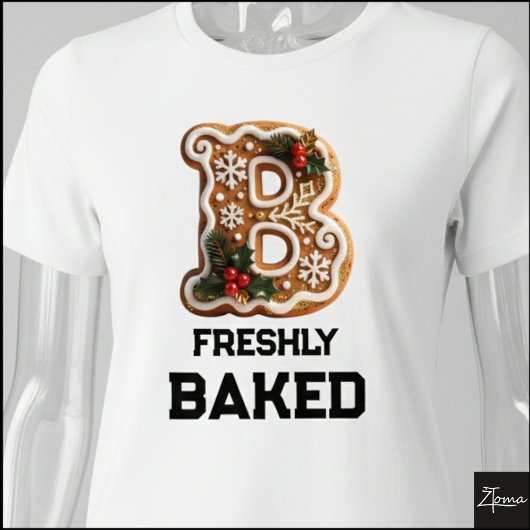 Kerstmis Letter B van Gemberkoek Tri-Blend Shirt