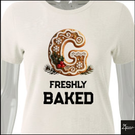 Kerstmis Letter G van Gemberkoekje Tri-Blend Shirt