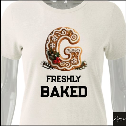 Kerstmis Letter G van Gemberkoekje Tri-Blend Shirt