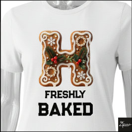 Kerstmis Letter H van Gemberkoek Tri-Blend Shirt