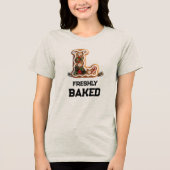 Kerstmis Letter L van Gemberkoek Tri-Blend Shirt (Voorkant)