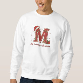 Kerstmis Letter M Monogram Ontwerp Trui