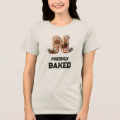 Kerstmis Letter N van Gemberkoek Tri-Blend Shirt (Voorkant)
