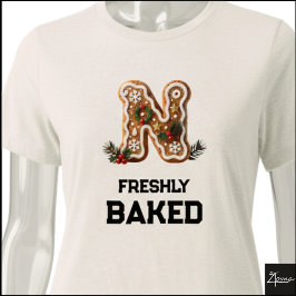 Kerstmis Letter N van Gemberkoek Tri-Blend Shirt