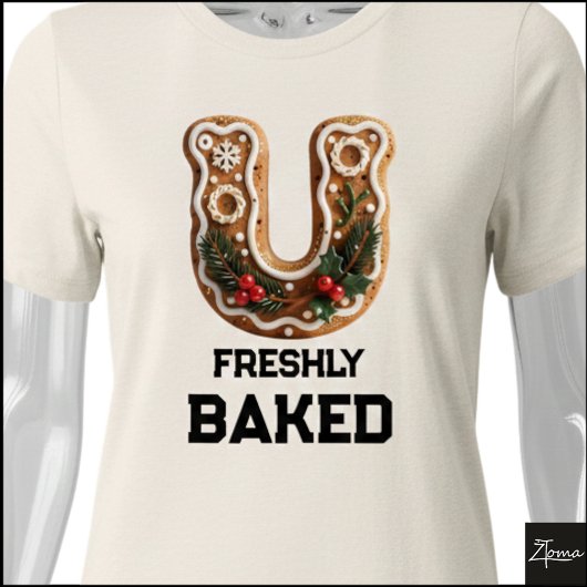 Kerstmis Letter U van Gemberkoek Tri-Blend Shirt
