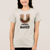 Kerstmis Letter U van Gemberkoek Tri-Blend Shirt (Voorkant)