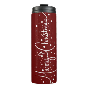 Kerstmis Lettering en Baby Familie Thermosbeker