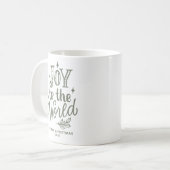 Kerstmis lettertype taupe groen koffiemok (Voorkant links)