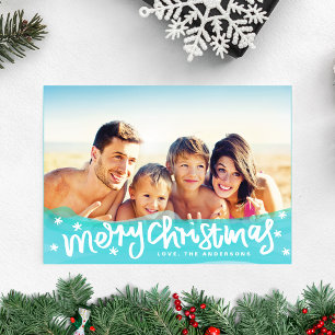Kerstmis Lettertype Vakantiefoto Kaart