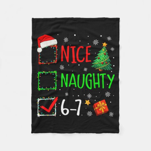 Kerstmis Leuk Stout 67 Brainrot Grappig 6-7 Meme Fleece Deken (Voorkant)