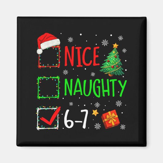Kerstmis Leuk Stout 67 Brainrot Grappig 6-7 Meme Magneet (Voorkant)