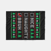 Kerstmis Leuk Stout Broer Grappig Kerst Lijst Vrou Fleece Deken (Voorkant (Horizontaal))