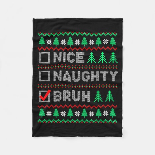 Kerstmis Leuk Stout Broer Grappig Kerst Lijst Vrou Fleece Deken (Voorkant)