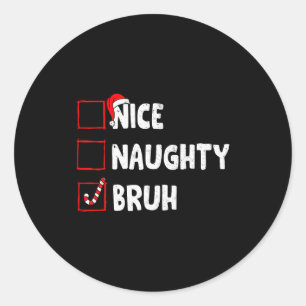 Kerstmis Leuk Stout Broer Grappig Kerst Lijst Vrou Ronde Sticker