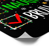 Kerstmis Leuk Stout Broer Grappige Kerstlijst Vrou Poster (Hoek)