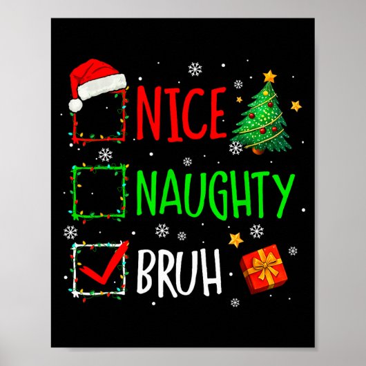 Kerstmis Leuk Stout Broer Grappige Kerstlijst Vrou Poster (Voorkant)