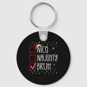 Kerstmis Leuk Stout Broer Grappige Kerstlijst Vrou Sleutelhanger