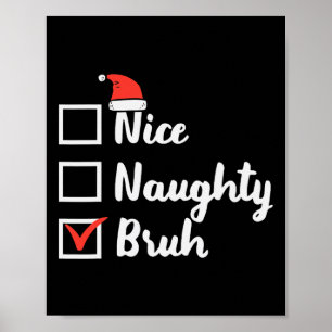 Kerstmis Leuk Stout Broer Pret Xmas Lijst Vrouwen Poster
