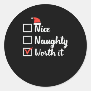Kerstmis Leuk Stout Het Is Het Waard Grappig Ronde Sticker