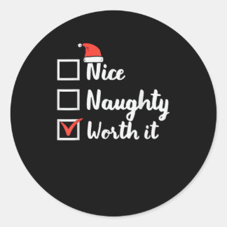 Kerstmis Leuk Stout Het Is Het Waard Grappig Ronde Sticker