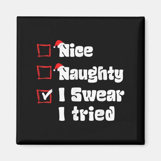 Kerstmis Leuk Stout Ik Zweer Dat Ik Het Geprobeerd Magneet (Voorkant)