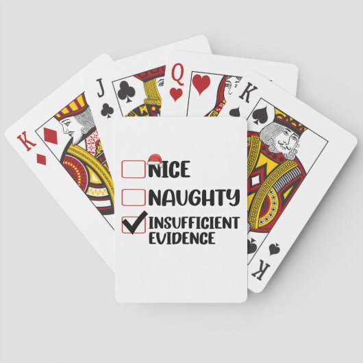 Kerstmis Leuk Stout Onvoldoende Bewijs Pokerkaarten (Achterkant)