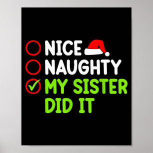 Kerstmis Leuk Stoute Zus Heeft Het Gedaan Xmas Fam Poster