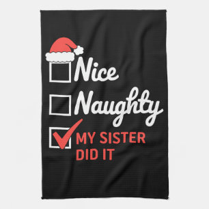 Kerstmis Leuk Stoute Zus Heeft Het Gedaan Xmas Fam Theedoek